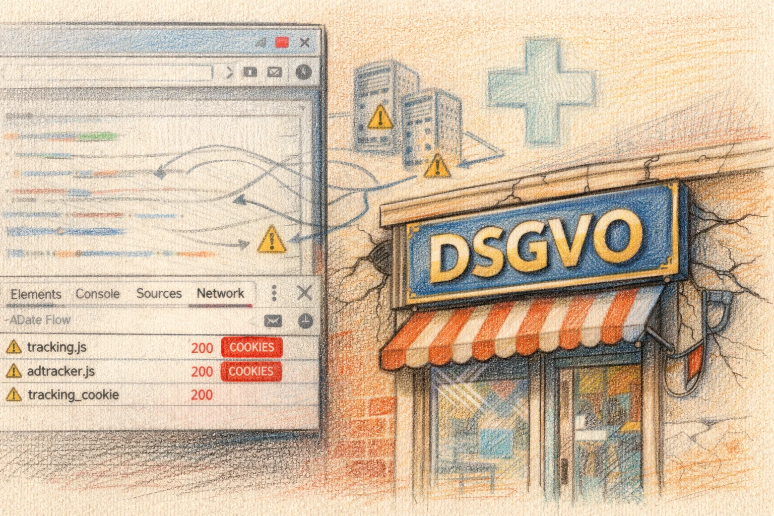 DSGVO Audit: Network Tab zeigt Tracking vor Consent