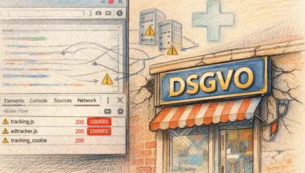 DSGVO Audit — Network Tab zeigt Tracking vor Consent