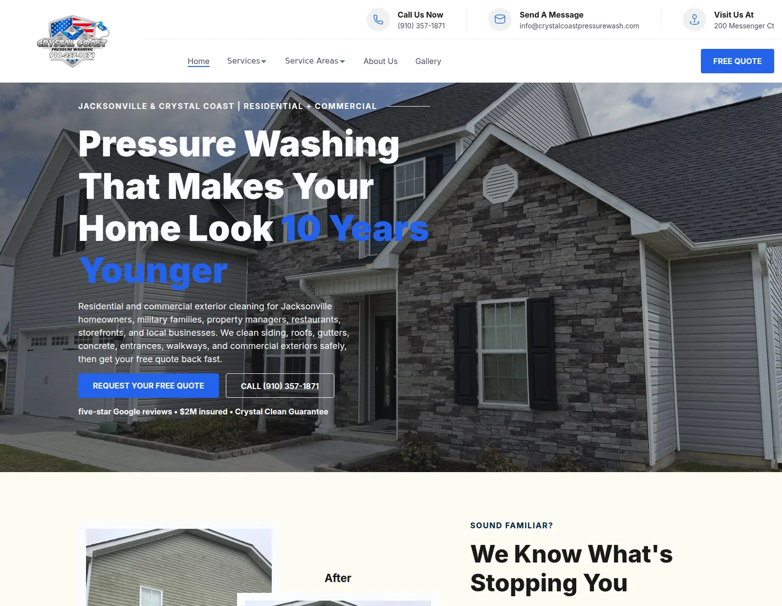 Crystal Coast Pressure Wash website