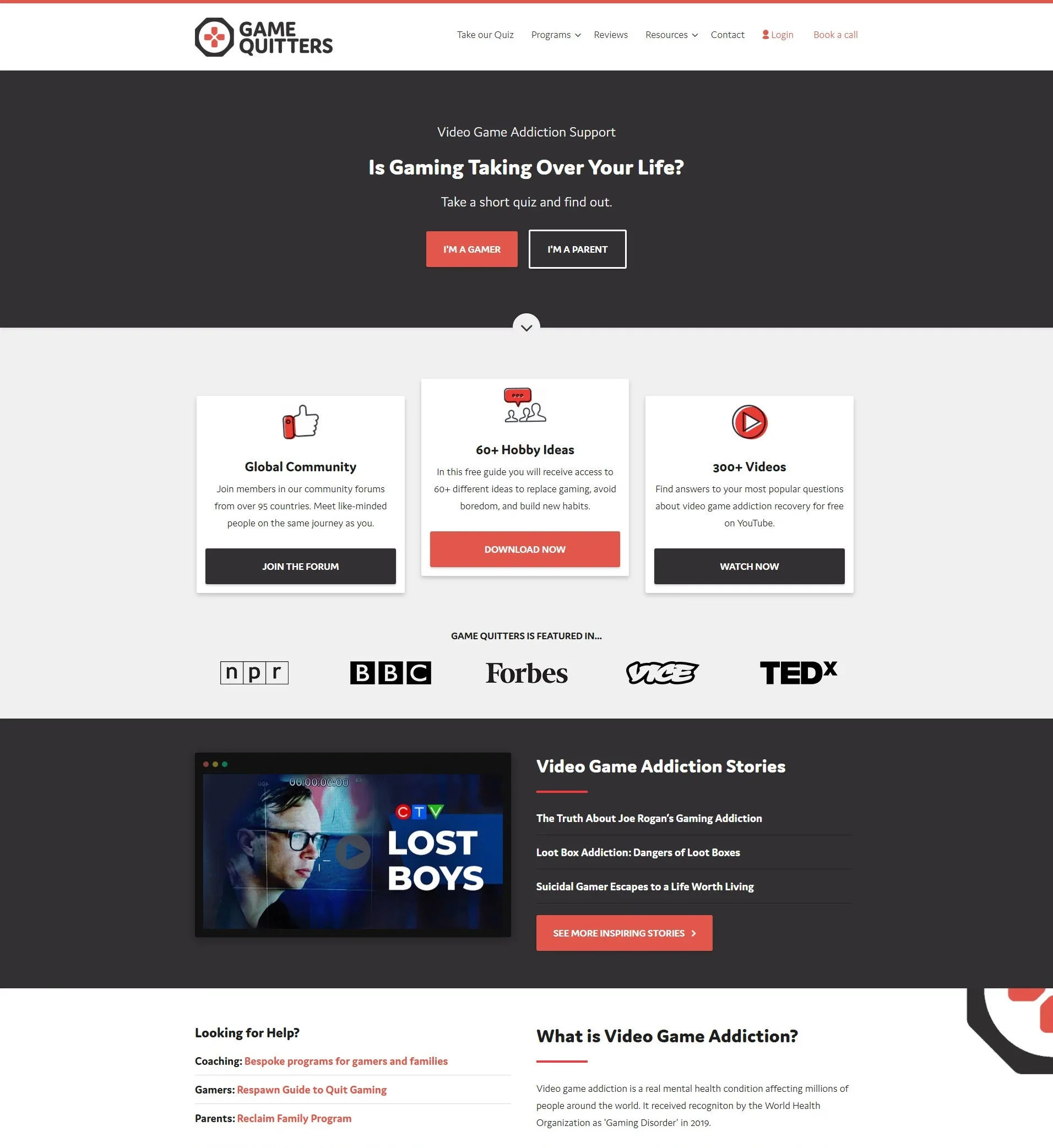 Screenshot: Game Quitters