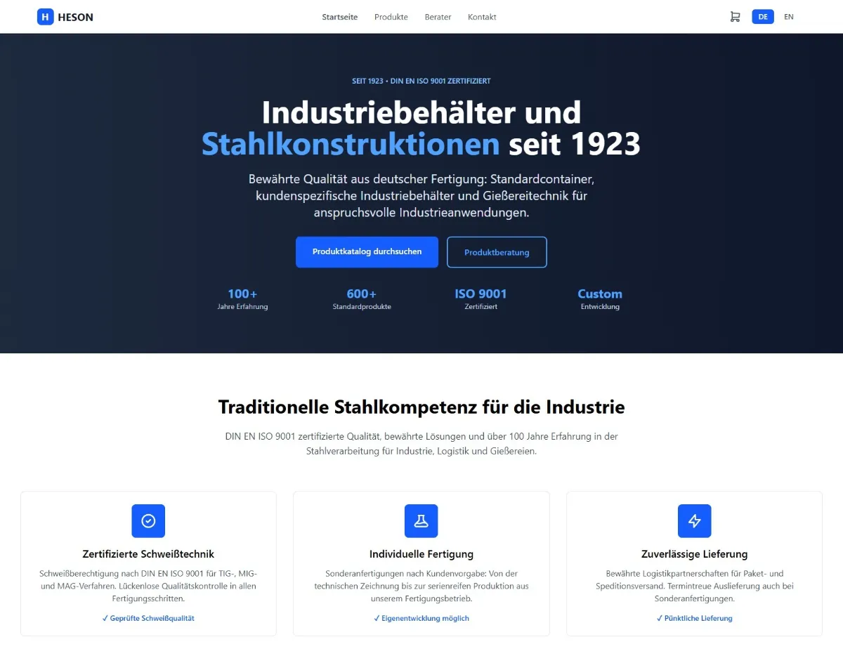 Screenshot: HESON Shop