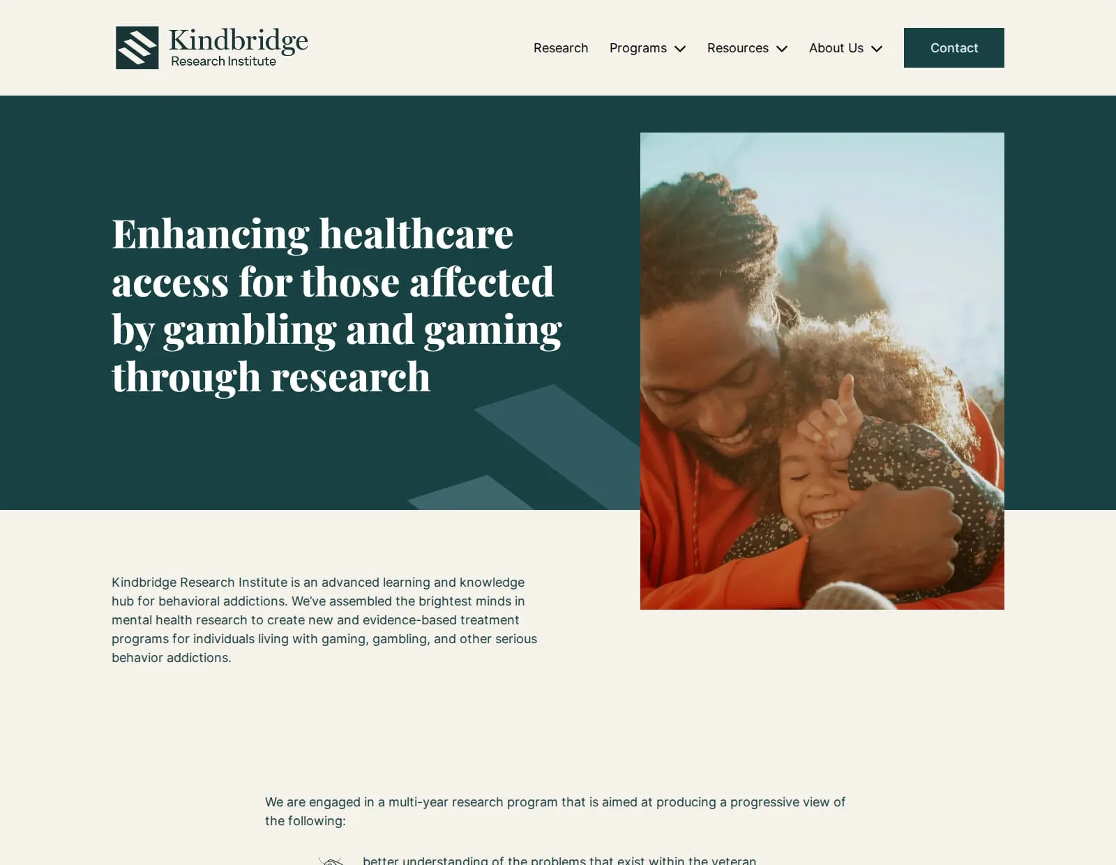 Screenshot: Kindbridge Research Institute