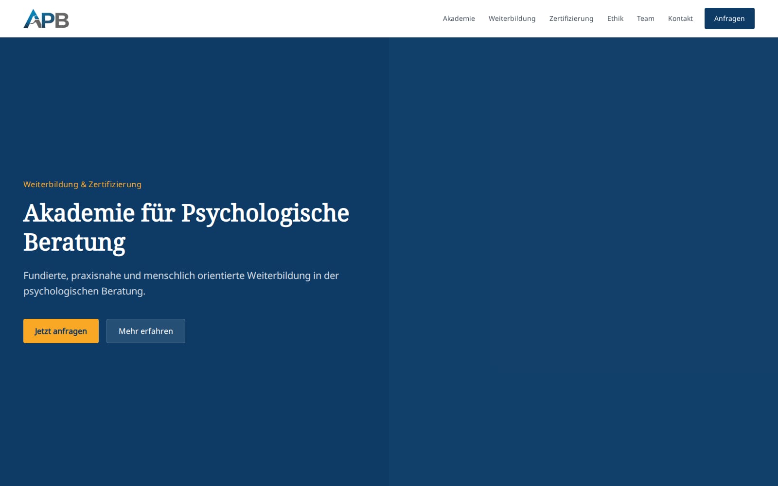 Screenshot: Akademie Psychologische Beratung